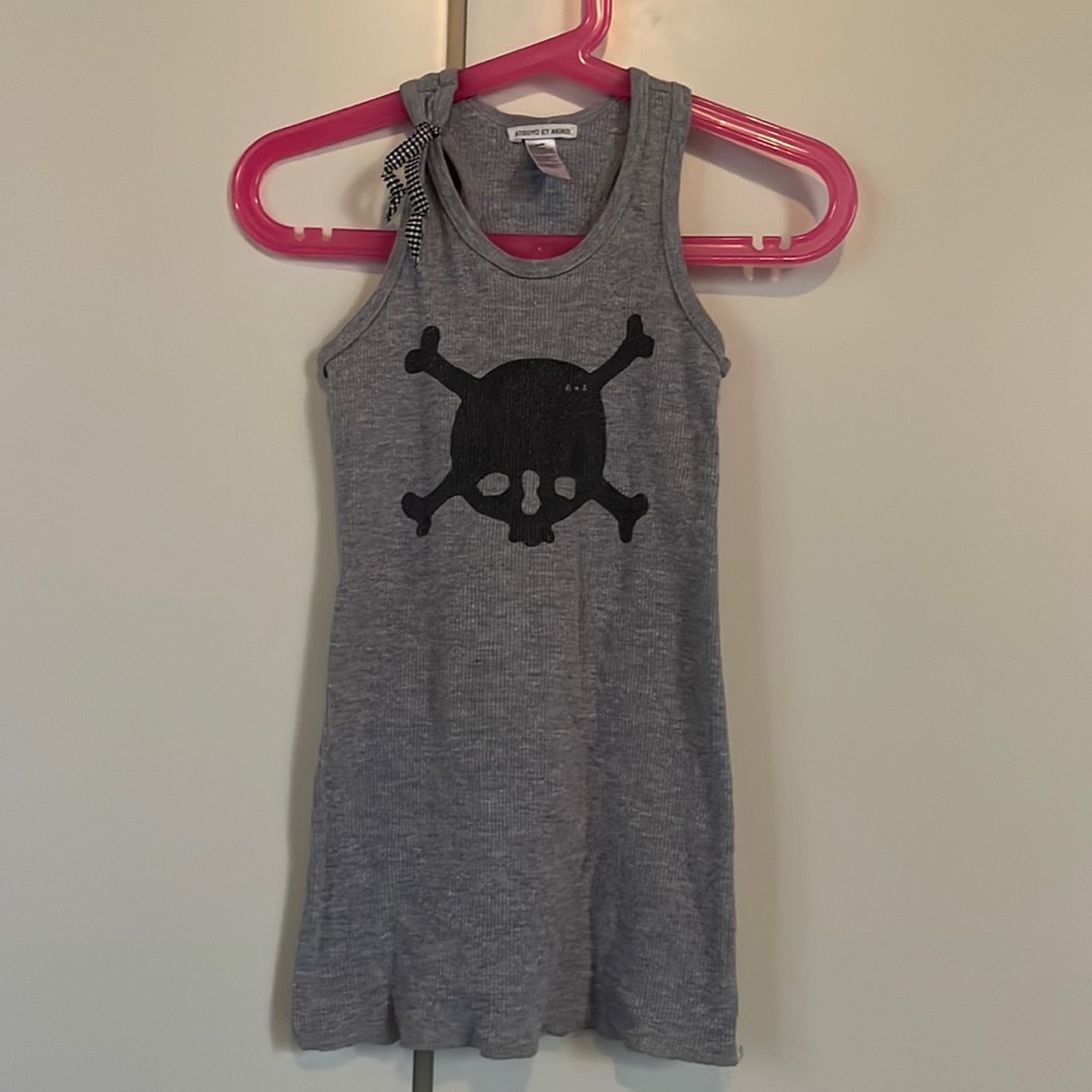 Atsuyo et Akiko Mini Tank Dress in Gray + skull ☠️ size 4